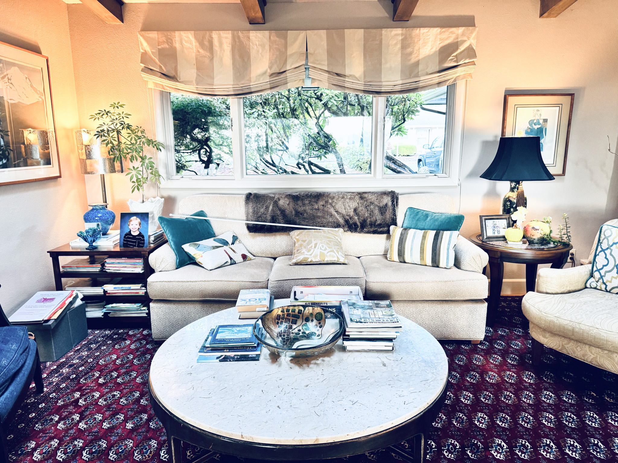 Living room garden view