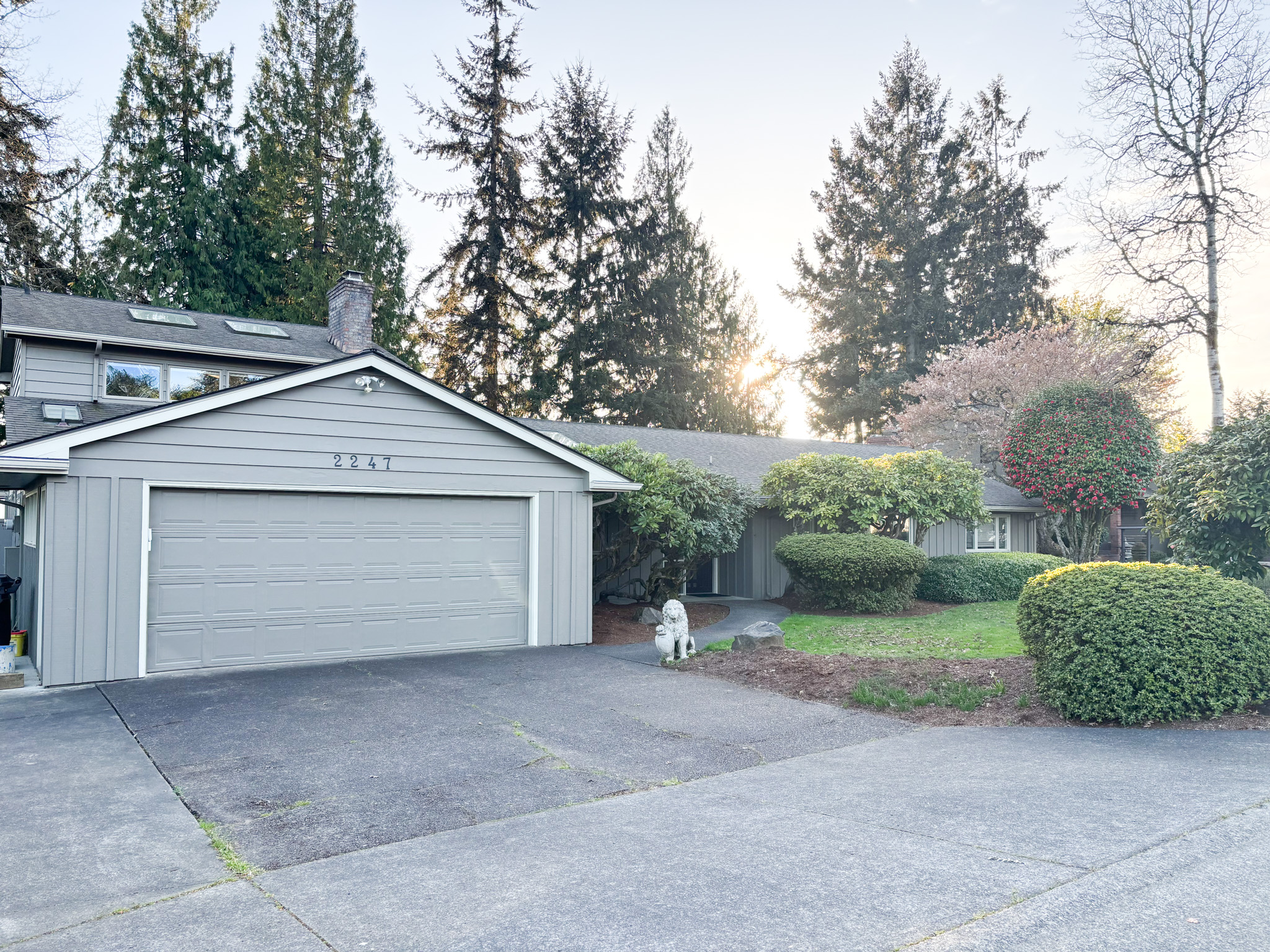 Two-car garage and driveway
