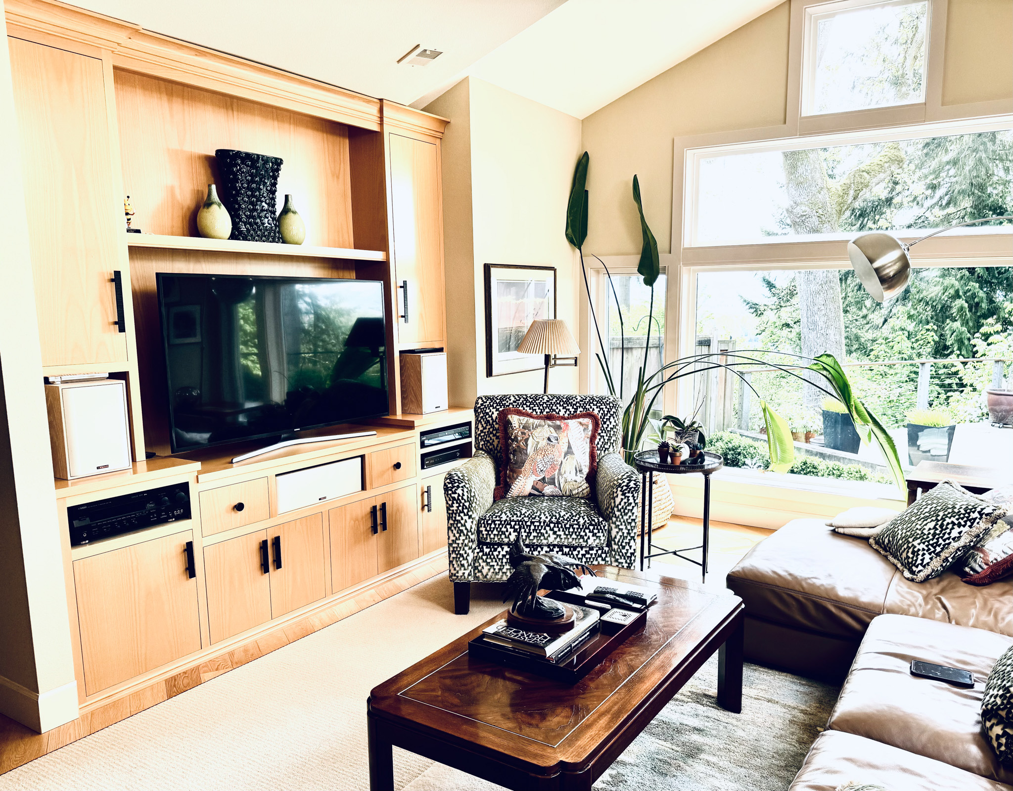 Family room with built-in entertainment